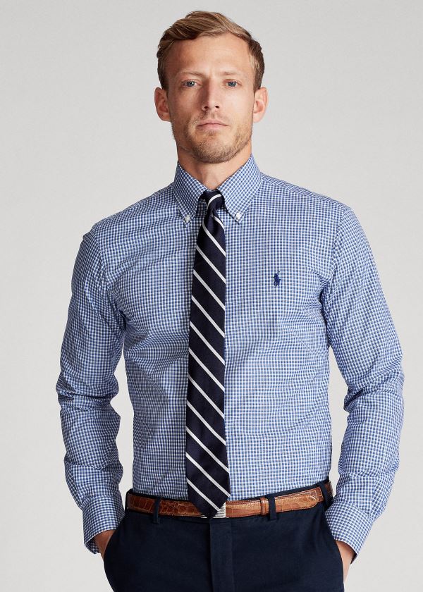 Camisa Oxford Polo Ralph Lauren Hombre Azules / Multicolor - Slim Fit Plaid - TABXW7182